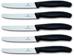 Victorinox Domates bıçağı, ekmek bıçağı, sofra bıçağı seti, 5 parça, Swiss Classic (siyah)