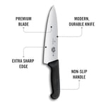 Victorinox Fibrox 20cm Düz Şef Bıçağı, Siyah, Blisterli