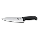 Victorinox Fibrox 20cm Düz Şef Bıçağı, Siyah, Blisterli