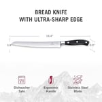 Victorinox mutfak bıçağı Ekmek bıçağı dalgalı yüzey dövülmüş hediye kutusu 23 cm, 7.7433.23 G