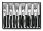 Victorinox sofra çatal bıçak seti ile biftek bıçağı, plastik, siyah, 40 x 25 x 3 cm, 12-birim