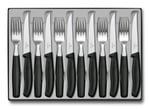 Victorinox sofra çatal bıçak seti ile biftek bıçağı, plastik, siyah, 40 x 25 x 3 cm, 12-birim