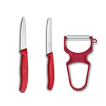 Victorinox Soyma Bıçağı Seti, 3 Parça Kırmızı