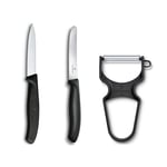 Victorinox Soyma Bıçağı Seti, 3 Parça Siyah