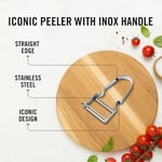 Victorinox Star tasarruflu soyucu, patates soyucu, iki bıçaklı, sarkaç bıçaklı, ekstra keskin, metal sap, İsviçre yapımı