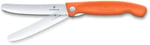 Victorinox Swiss Classic katlanır piknik bıçağı, yürüyüş, meyve, sebze, sandviç, sosis, tırtıklı bıçak, ekstra keskin, turuncu