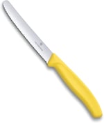 Victorinox VT 6.7836.L118 Swiss Classic Sarı Tırtıklı Domates Sosis Bıçağı 11 Cm