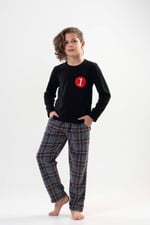 VIENETTA Erkek Çocuk Siyah Pijama Takımı 201051-0217