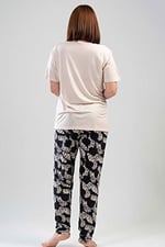 VIENETTA KEZOKİNO 111370-2908 BAYAN BÜYÜK BEDEN KISA KOL BEJ PİJAMA TAKIMI