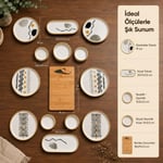 Vienev 15 Parça Bambu Sunumluklu Axial Kahvaltı Takımı Seti