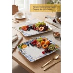 Vienev 2 Adet Melamin Sunum Tabağı Seti, Sunum Tabağı,servis Tabağı-desenli Kırılmaz Servis Tabağı- Limon