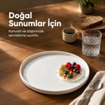Vienev 2 Parça 24 Cm Porselen Servis Tabağı Seti - Modern Çizgili Yuvarlak Sunum Tabağı