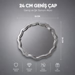Vienev 2'li Metal Sunum Tabağı Seti 24 Cm - Çiçek Dekor Sunum Tepsi