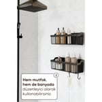 Vienev 2'li Yapışkanlı Banyo-mutfak Organizer Raf