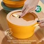 Vienev 3'lü 2 Litre Mikrodalgaya Girebilen Kapaklı Saklama Kabı Seti Renkli