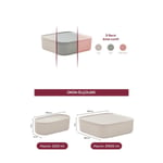 Vienev 3'lü Elastik Bantlı İstiflenebilir Pratik Saklama Kabı Seti 2x 1100 Ml 1x 2600 Ml Bej