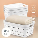 Vienev 4'lü 10,8 Litre Delikli Saklama Kutusu Beyaz