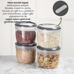 Vienev 4'lü 8 Litre Büyük Boy Plastik Saklama Kabı – Koyu Gri Kapaklı