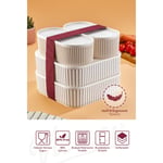 Vienev 4'lü Elastik Bantlı İstiflenebilir Pratik Saklama Kabı Seti 2x(1100 Ml) 2x(2600 Ml) Bej
