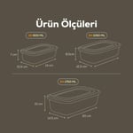 Vienev 6'lı Vip Dikdörtgen Mikrodalga Ve Difrize Uygun Saklama Kabı Seti Gri 2x(1750,1050,600 Ml)