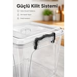 Vienev 8.5 Lt Şeffaf Plastik Erzak Saklama Kabı 5'li Set - Kapaklı Kilitli Çok Amaçlı Düzenleyici
