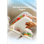 Vienev 8 Parça 550 Ml Yumuşak Tabanlı Derin Dondurucu - Difriz Saklama Kabı Beyaz