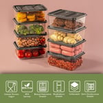 Vienev 8'li 775 Ml Buzdolabı Düzenleyici Organizer Mikrodalgaya Uygun Difriz Saklama Kabı Gri