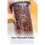 Vienev Beyaz Serigrafi Etiketli 12li Set Peggy Şeffaf Kapaklı Uzun Dikdörtgen Saklama Kabı 1,3 Litre