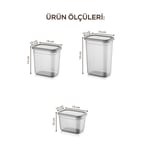 Vienev Beyaz Serigrafi Etiketli 15li Peggy Dikdörtgen Saklama Kabı Seti 5x(1500-1150-800 Ml) Antrasit