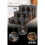 Vienev Beyaz Serigrafi Etiketli Kare Erzak Saklama Kabı 18'li Set 6x(0,55 Li̇tre, 1,2 Li̇tre, 1,75 Li̇tre)
