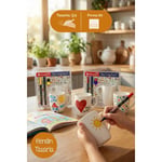 Vienev Diy Kupanı Kendin Tasarla Seti Paşabahçe X Edding - 2 Kupa + 4 Renk (siyah, Sarı, Kırmızı, Mor)