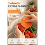 Vienev Elma Şekilli Çok Amaçlı Silikon Bulaşık Ve Sebze Yıkama Fırçası Karışık Renk | Temizlik Aparatı
