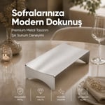 Vienev Paslanmaz Metal Bükülebilir Ayaklı Sunumluk - Dekoratif Sunum Tablası