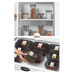 Vienev Renkli Etiketli 12li Peggy Dikdörtgen Saklama Kabı Seti 3x(1500-1150-800-400 Ml) Antrasit