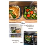 Vienev Renkli Etiketli 6lı Peggy Dikdörtgen Saklama Kabı Seti 2x(1500-1150-800 Ml) Antrasit
