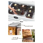 Vienev Renkli Etiketli 9lu Peggy Dikdörtgen Saklama Kabı Seti 3x(1500-1150-800 Ml) Antrasit