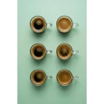 Vienev Şeffaf Kulplu 6'lı Cam Espresso Bardağı Seti - 95 Ml