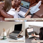 Vigo Wood - LS051 Minderli Eğim Ayarlanabilir Mousepadli Laptop Sehpası