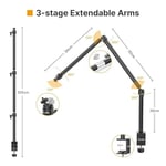 VIJIM LS08 Masa Kelepçeli Ve Kollu Tripod (üç parçalı) Siyah