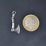 Viking Balta Deri ip Kolye - Gümüş Kaplama - Kadın Erkek Kolye - No:769