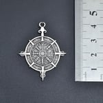 Viking Vegvisir Pusula Örme Zincir Kolye - Gümüş Kaplama - Erkek Kadın Kolye - No:1455
