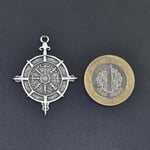 Viking Vegvisir Pusula Örme Zincir Kolye - Gümüş Kaplama - Erkek Kadın Kolye - No:1455