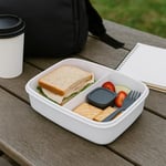 ViosStore Sızdırmaz Lunch Box – 3 Bölmeli Yemek Kabı | Öğle Yemeği Kutusu | Saklama Kabı | BPA İçermez (Beyaz)