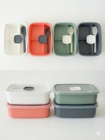 ViosStore Sızdırmaz Lunch Box – 3 Bölmeli Yemek Kabı | Öğle Yemeği Kutusu | Saklama Kabı | BPA İçermez (Beyaz)