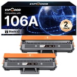 VIPGOOD HP 106A W1106A ile Uyumlu Çipli Toner Kartuşları 107w 107w 107a 107r MFP 137fnw 137fwg 135a 135r 135w 135wg için (Siyah, 2-Paket)