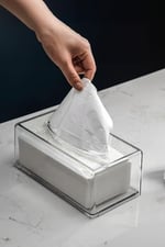 Vivart Üstü Desenli Clear Peçete Organizeri Z Peçetelik Şeffaf 22 x 12