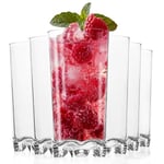 Vivocci Kırılmaz Tritan Plastik Su İçme Bardakları 12 oz | Meyve Suyu İçecekleri ve Kokteyller için İdeal | Kırılmaz Barware | Highball Uzun Şeffaf Bardak Bardakları | Bulaşık Makinesinde Yıkanabilir