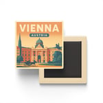 Viyana Avusturya - Hofburg Sarayı - Baskılı Buzdolap Magneti Kare 9x9 cm