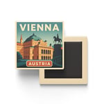 Viyana Avusturya - Viyana Devlet Operası - Baskılı Buzdolap Magneti Kare 9x9 cm