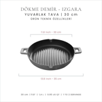 Voeux Kitchenware Amusant Döküm Yuvarlak Izgara Tava
